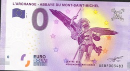 FRANCE EUROSOUVENIR NLP ZERO EURO MT ST MICHEL ARCHANGE  2017  UNC. - Otros & Sin Clasificación