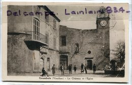 - Grambois - ( Vaucluse ), Le Château  Et L'Eglise,  Belle Animation, Fontaine, écrite, TTBE, Scans. - Autres & Non Classés