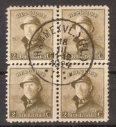 Nr. 166 In Blok Van 4 Met Mooie Stempel HAMME (VL) (FL) En In Goede Staat ! Inzet Aan 5 € ! - 1919-1920 Albert Met Helm