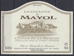 ETIQUETTE DOMAINE De MAYOL - CÔTE Du LUBERON - Bernard Viguier APT - Rode Wijn