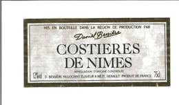 Etiquette De VIN FRANCAIS - COSTIERES DE NIMES " Daniel Bessière " - Vino Rosato