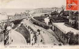 BIARRITZ  -  .Avenue Edouard VII Et Tramway De Bayonne - Biarritz