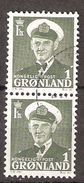 Greenland 1950 King Frederik IX, 1øre, Mi 28 Pair, Canclled(o) - Gebruikt