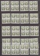 Greenland 1950 King Frederik IX, 1øre, Mi 28 - 20 X Bloc Of Four, Canclled(o) - Used Stamps
