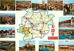 CARTE DU DEPARTEMENT DU LOT ET GARONNE N°47 CONTOUR BLEU - Other & Unclassified