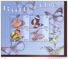 NEVIS   1360  MINT NEVER HINGED MINI SHEET OF BUTTERFLIES-INSECTS   # M-645-1  ( - Farfalle
