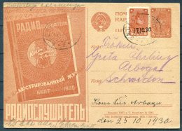 1930 Russia Illustrated Stationery Postcard - Sweden. - Briefe U. Dokumente