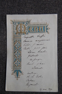 Menu Daté Du 17 Mai 1894 Sur Papier Glacé. - Menú