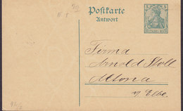 Deutsches Reich Postal Stationery Ganzsache Entier 5 Pf. Germania P 92 M. Wz. Antwort (2 Scans) - Postkarten