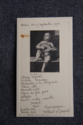 Menu Servi, Le 7 Septembre 1912 - Menükarten