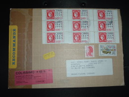 LR COLISSIMO TARIF 33,50F TP LIBERTE DE GANDON + CERES + LIBERATEURS OBL.16-4-1999 PARIS RUE DU LOUVRE - Postal Rates