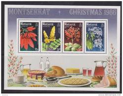 Montserrat 1986 Christmas Flower Set Of 4 Miniature Sheet Specimen Overprint MNH - Montserrat