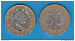 TURQUIA  50  NEW  KURUS  2.005  Bimetalica  KM#1168   MBC/VF   T-DL-10.550 - Turquia