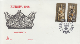 Enveloppe  FDC  1er  Jour    MALTE     Paire    EUROPA     1978 - 1978