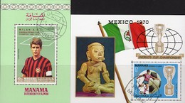 Club AC Mailand 1968 Manama Blocks A10+57 O 10€ Rivera/I Championat Mexico Ss Football Blocs Soccer Sheets Bf Ajman - Gebraucht