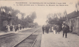 VALMONDOIS   La Gare Pavoisée Pour La Réception Du Ministre Des Beaux ARTS ( Plan Animé ) - Valmondois