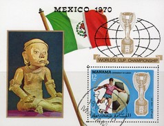 RIMET-Championat 1970 Manama Block 57 O 3€ Fußball WM Mexico Skulptur Football Bloc Soccer Sheet Ss Bf VAE Adschman - Used Stamps