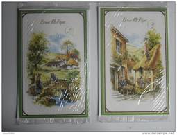 LOT 2 CARTES POSTALES CP AVEC ENVELOPPE Bonne Fete Papa MACON COUVREUR ARTISAN - Fête Des Mères