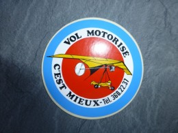 AVIATION Autocollant Vol Mototrisé C'est Mieux (aile Volante ULM )   ; Ref  701 VP 35 - Stickers