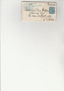 ITALIE -LETTRE MANUSCRITE  AFFRANCHIE N° 36  + OBLIT LINEAIRE BLEU -AMBASSADE DE LA REPUBLIQUE FRANCAISE EN ITALIE -1885 - Storia Postale