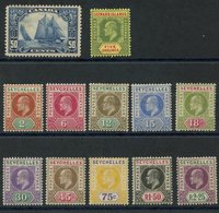 BRITISH COMMONWEALTH - Canada 1928 50c Bluenose, M (minor Tone Patch), SG.284, Leeward Islands 1907 MCCA 5s M, SG.45, Se - Other & Unclassified