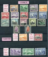 CYPRUS 1938 Defin Set M, SG.151/163, Extras Incl. Rare 1pi Orange P.13½ X 12½ M (Cat. £550). Overall Cat. £838. (24) - Other & Unclassified