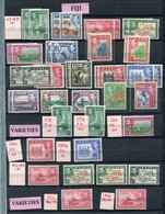 FIJI 1938-55 Set M (10s & £1 UM) Incl. Some Additional Incl. Perf Variations, Noted 6d Die I & II. GAMBIA 1938 Set M. (6 - Other & Unclassified