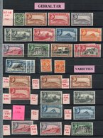 GIBRALTAR 1938-51 Set Plus Range Of Perf Variations With Several Better Incl. 1½d P.13½ (Cat. £275), 3d P.14 (Cat. £130) - Other & Unclassified