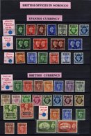 MOROCCO AGENCIES - SPANISH 1935-37 Set UM, 1940 Centenary UM, BRITISH 1949 Set M, 1951 Set M, TANGIER 1937 Set Of Three, - Other & Unclassified