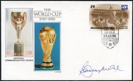 WORLD CUP FOOTBALL Photo Album Containing A Collection Of 1986 World Cup Covers, Maxi Cards, Highlight Is A Tuvalu FDC S - Autres & Non Classés