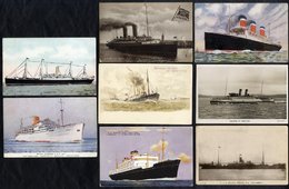 SHIPPING Collection Of Approx 200 Cards Mainly Pre-war Ocean Liners Housed In A Large Album, Good Variety Of Coloured Or - Unclassified