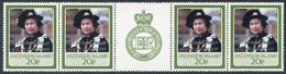 1987 Royal Ruby Wedding 20p OVERPRINT DOUBLE Horizontal Gutter Strip Of Four UM, SG.449a. - Andere & Zonder Classificatie