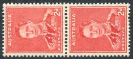 1938 2d Scarlet Coil Pair UM, SG.184a. (2) Cat. £350 - Other & Unclassified