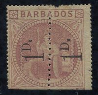 1878 1d Provisional - An Unsevered Pair Reading Upwards, Unused With Large Part O.g, One Very Lightly Foxed & One Pulled - Otros & Sin Clasificación