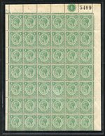 1929 MSCA 1c Green UM Block Of Forty Two Being The Top Portion Of A Pane With Full Margins, Showing Plate And Sheet Numb - Other & Unclassified