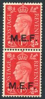 MIDDLE EAST FORCES 1942 1d Scarlet, Vertical UM Pair Optd Type M2 & M2a Square Stops & Round Stops, SG.M6b. Cat. £200 - Other & Unclassified