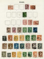 1851-1936 Good To FU Collection On Old Printed Leaves With Imperf 3d Beavers (2), 1859 1c, 10c (3), 12½c (2), 17c, 1864 - Autres & Non Classés