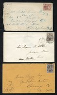 1864-68 Covers (5) Each Bearing 1859 10c, Shades Range From Bright Red-purple To Brown. One 1867 Cover Has Part Of The A - Other & Unclassified