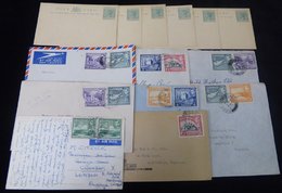 1950's Mail KGVI Frankings, Envelopes To England (7) Three Of Which Sent Airmail, Plus A PPC And QV Postal Cards (½piast - Other & Unclassified