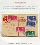 1937 Coronation Set Plus Extra 2½d & 1d Tied By P.S 2A Double Ring C.d.s's For 22.OC.37 To A Red Formula Size 'G' Regist - Other & Unclassified