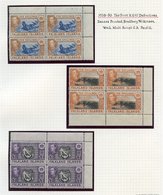 1938-50 Definitive Set Complete In UM Blocks Of Four, All Except 2d Monument Are Marginal Or Corner Marginal Blocks, Som - Autres & Non Classés