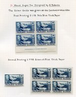 1937-47 1s Mount Sugar Top UM Blocks Of Four (all Four Printings), 1st Printing With Marginal Inscription, 3rd & 4th Are - Other & Unclassified