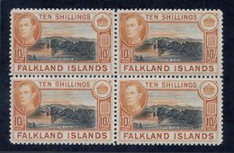 1938-50 Definitives - 10s Black & Orange 2nd Printing Block Of Four, Fresh UM, SG.162a. - Other & Unclassified
