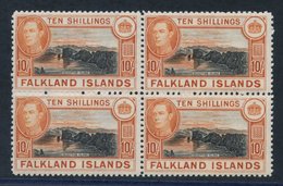 1944 Third Printing 10s Black & Orange, Very Fresh UM Block Of Four, SH.92c, SG.162a. - Other & Unclassified