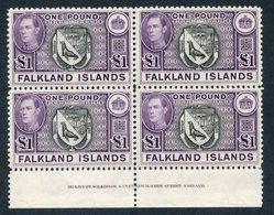 1938 Second Printing £1 Black & Reddish-violet In An UM Imprint Block Of Four, Fine, SH.93b, SG.163 Var. - Autres & Non Classés