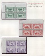 1952 Definitive Set In Corner Marginal UM Blocks Of Four, The 10s & £1 Vals Being Plate Blocks, SG.172/185. (56) Cat. £8 - Other & Unclassified