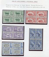 1952 Definitive Set In Used Blocks Of Four, Superb Port Stanley C.d.s's, SG.172/185. (56) - Other & Unclassified