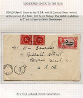 1938 (Apr 24th) Cover To The USA Franked 1d Swan Instead Of The Correct 2½d Rate, U.S 3c (2) Postage Dues Added In Addit - Autres & Non Classés