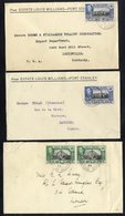 1938 Two Covers From Estate Louis Williams - Port Stanley Each Franked 2½d Sheep, Tied P.S Double Ring C.d.s. (large Cro - Autres & Non Classés