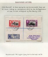 1938 Four Covers From March 8th Registered To Willington Quay, Northumberland, Franked 1d Swan & 4d Tied P.S Double Ring - Other & Unclassified